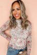 Renee Pink Floral Mesh Top on Sale