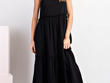 Daniella  Ash Black Maxi Dress For Discount