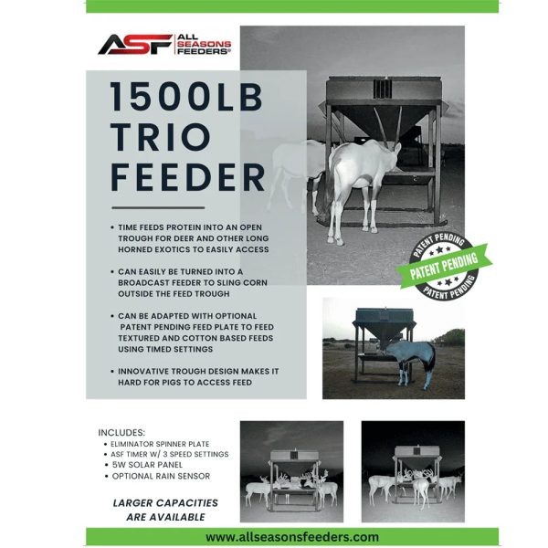 All Seasons Feeders Trio Feeder 2000lb Fashion