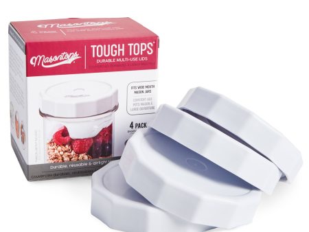 Masontops - Regular Mouth White Tough Top Plastic Mason Jar Lids Discount