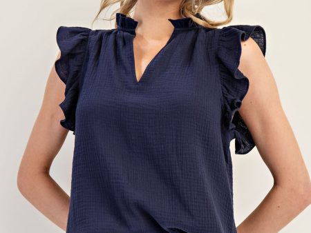 Poppy Mineral Washed Gauze Top For Sale