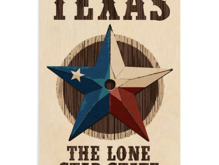 WOOD POSTCARD Texas, Lone Star State, Barn Star Cheap