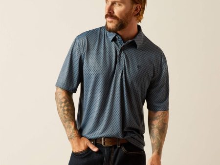 Ariat Newsboy Blue Print Polo Sale