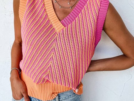 Riley Strawberry Pink Sweater Vest Sale