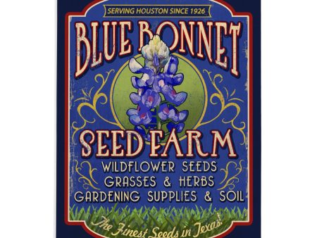 WOOD POSTCARD Texas, Blue Bonnet Farm Vintage Sign For Cheap