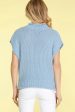 Petra Sleevless Mock Neck Knit Baby Blue Sweater Vest Discount