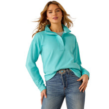 Ariat Breeze Blue Turquoise Logo 1 2 Zip Sweatshirt Fashion