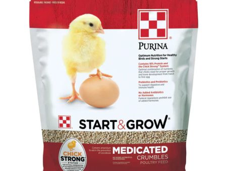 Purina Start & Grow Medicated Crumbles 5lb For Sale