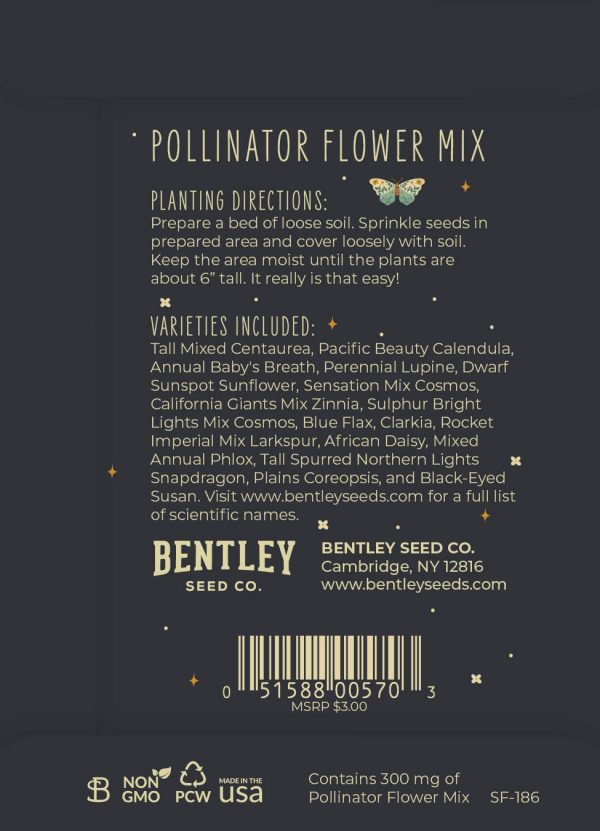 Bentley Seed Co. - Help Butterflies Help Pollinators Wildflower Seed Packets For Cheap