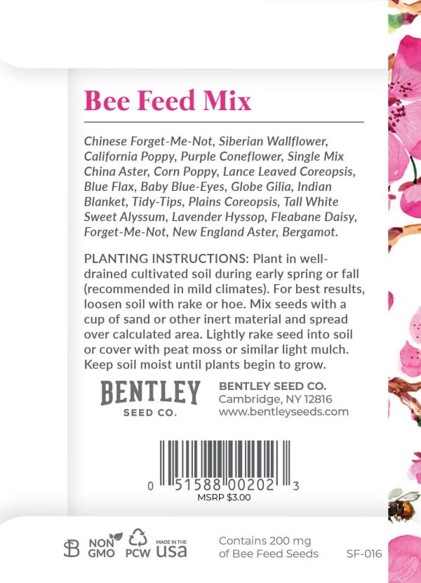 Bentley Seed Co. - Bee Feed Wildflower Seed Packets For Cheap