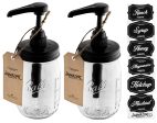 Ball Jar Syrup Dispenser - 2 Pack - 16 oz - Food Grade Pump For Discount