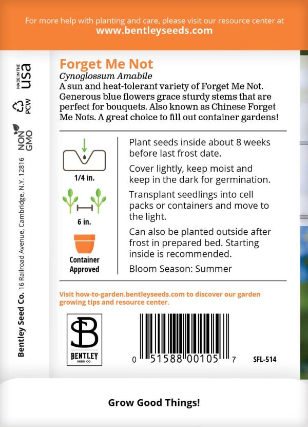 Bentley Seed Co. - Forget Me Not Seed Packets on Sale