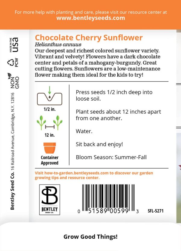 Bentley Seed Co. - Sunflower Chocolate Cherry Seed Packets Fashion