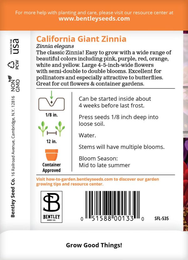 Bentley Seed Co. - Zinnia California Giant Mixed For Cheap