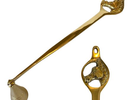 11-3 4  Polished Brass Horse Head Candle Snuffer Hot on Sale