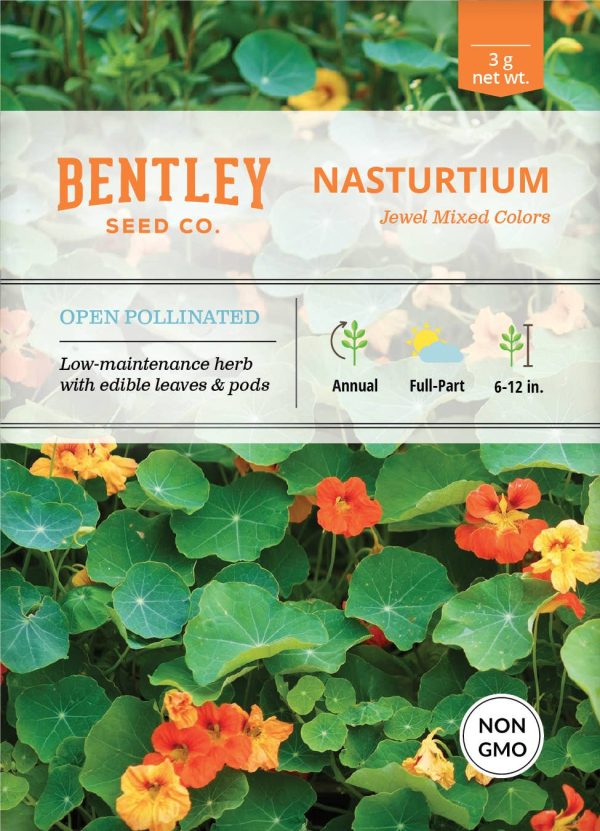 Bentley Seed Co. - Nasturtium Jewel Mixed Colors Tropaeolum Majus Cheap