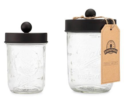 Apothecary Lid Storage Set with Ball Mason Jars - 2 Pack For Sale