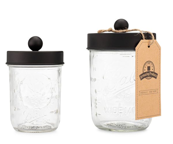 Apothecary Lid Storage Set with Ball Mason Jars - 2 Pack For Sale