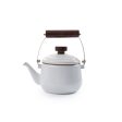 Barebones - Enamel White Teapot For Sale