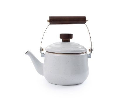 Barebones - Enamel White Teapot For Sale